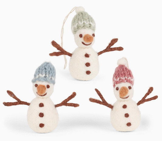 Snowman Colorful W/Hat - Set of 3