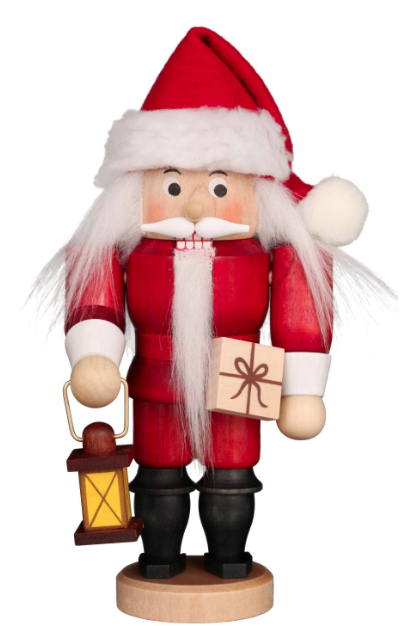 Mini red santa german nutcracker