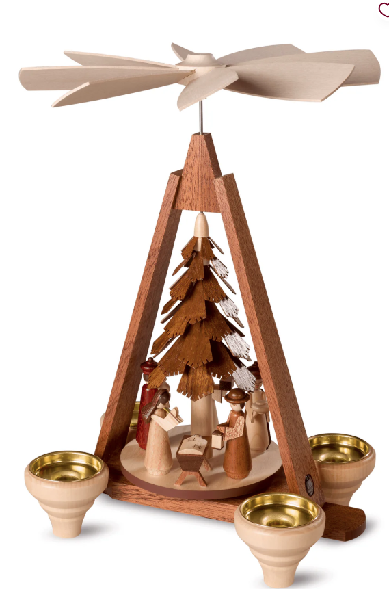 Nativity Natural Wood - German Pyramid