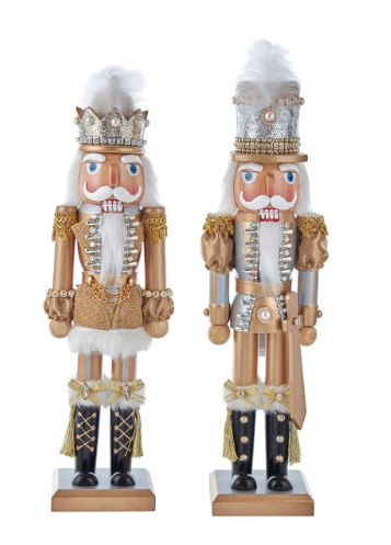 15" Gold Nutcrackers, 2 Assorted