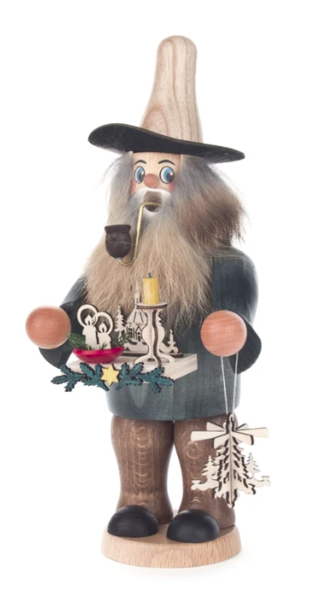 8" Pinnacle Peak Trading German Smoker Wood Christmas Candle Stick Vendor Incense Burner