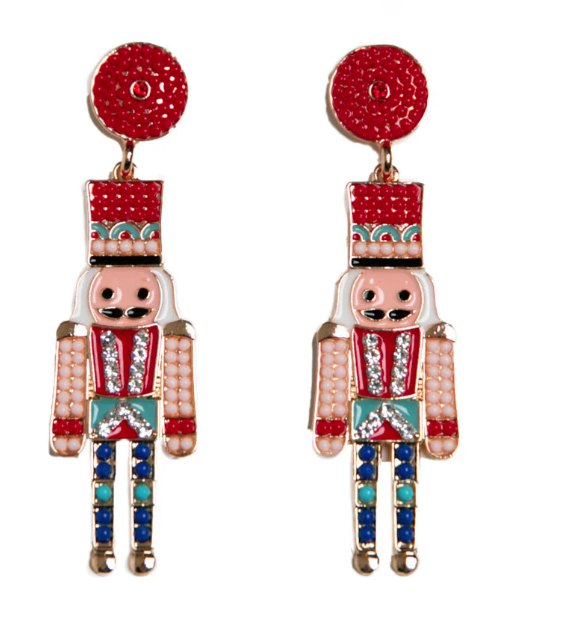 Beaded Nutcracker Earrings - Fall 2024