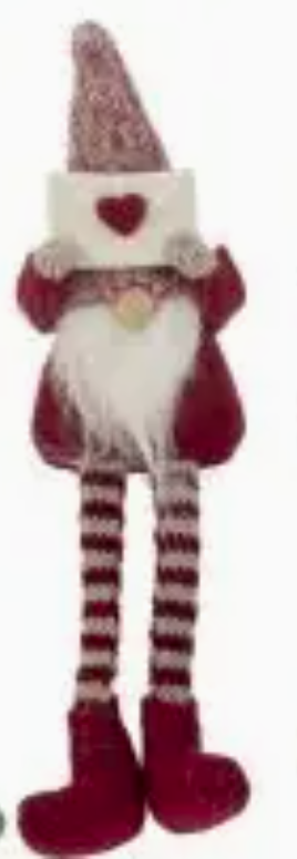 Red, Brown & Grey Fabric Santa W/Letter, 3 Assorted