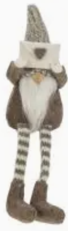 Red, Brown & Grey Fabric Santa W/Letter, 3 Assorted