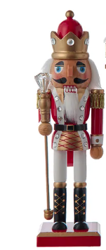 10" Red & White King & Soldier Nutcrackers