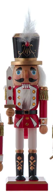 10" Red & White King & Soldier Nutcrackers