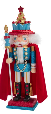 15" Hollywood Nutcrackers™ Red, White and Teal Soldier & King Nutcracker, 3 Assorted