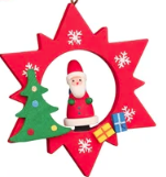 Assorted Red Stars with Snowman/Santa/Angel - German Ornaments