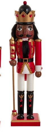 15“ Red, White and Gold African American Nutcrackers, 3 Assorted