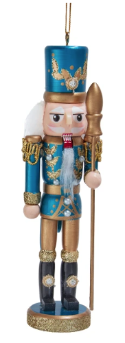 6" Metallic Blue & Green Nutcracker Ornaments, 2 Assorted