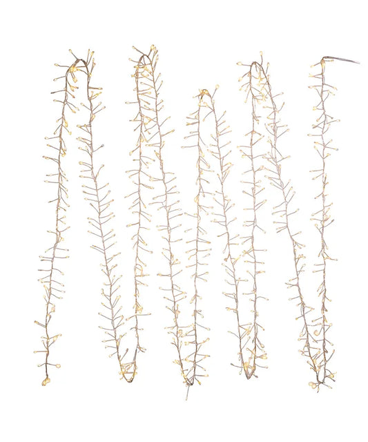 24' 720-Light Warm White Twinkle Fairy LED Cluster Garland