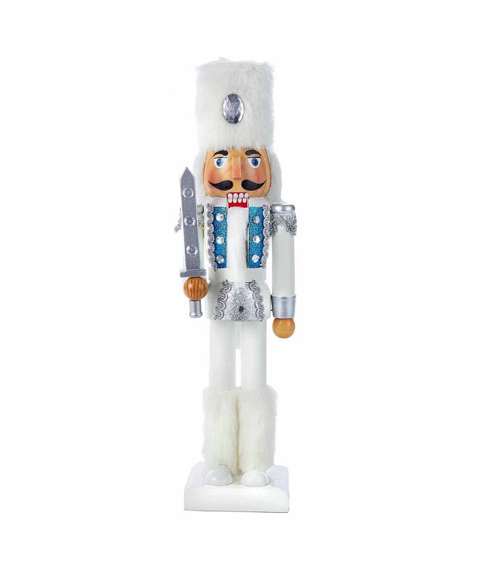 15" White Russian Soldier Nutcracker