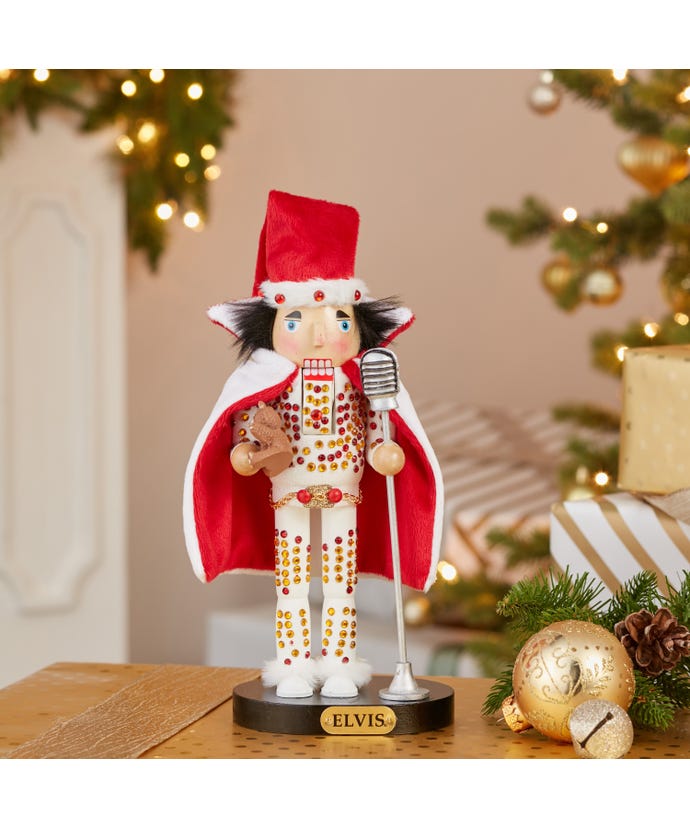 10" Elvis Presley® In White Suit Nutcracker