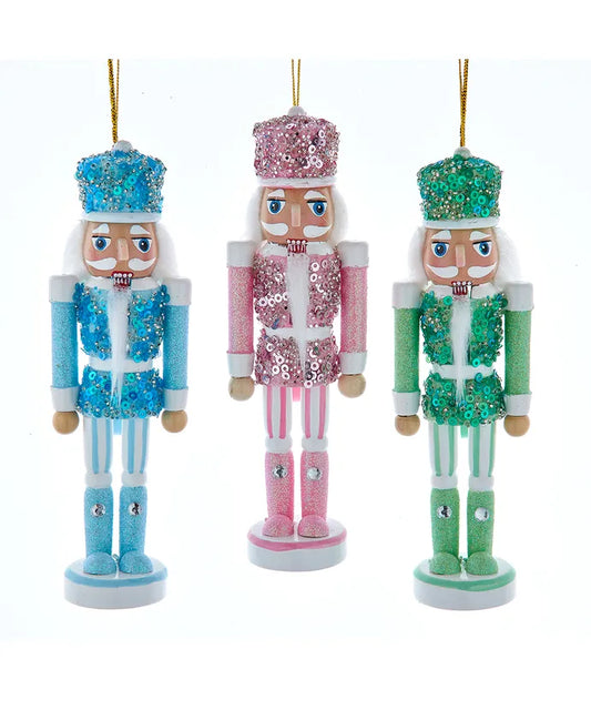 6" Pastel Beaded Nutcracker Ornaments