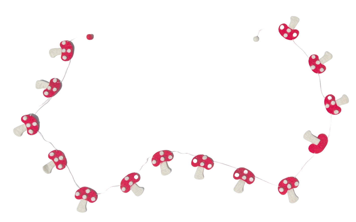 felt red mushroom garland