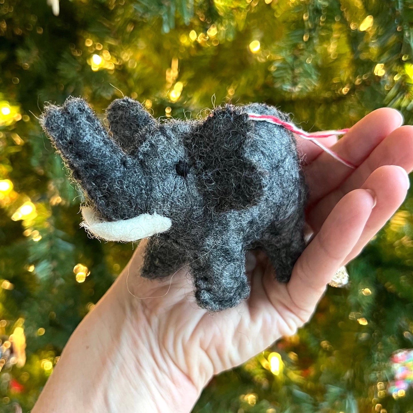 Elephant Felt Wool Ornament