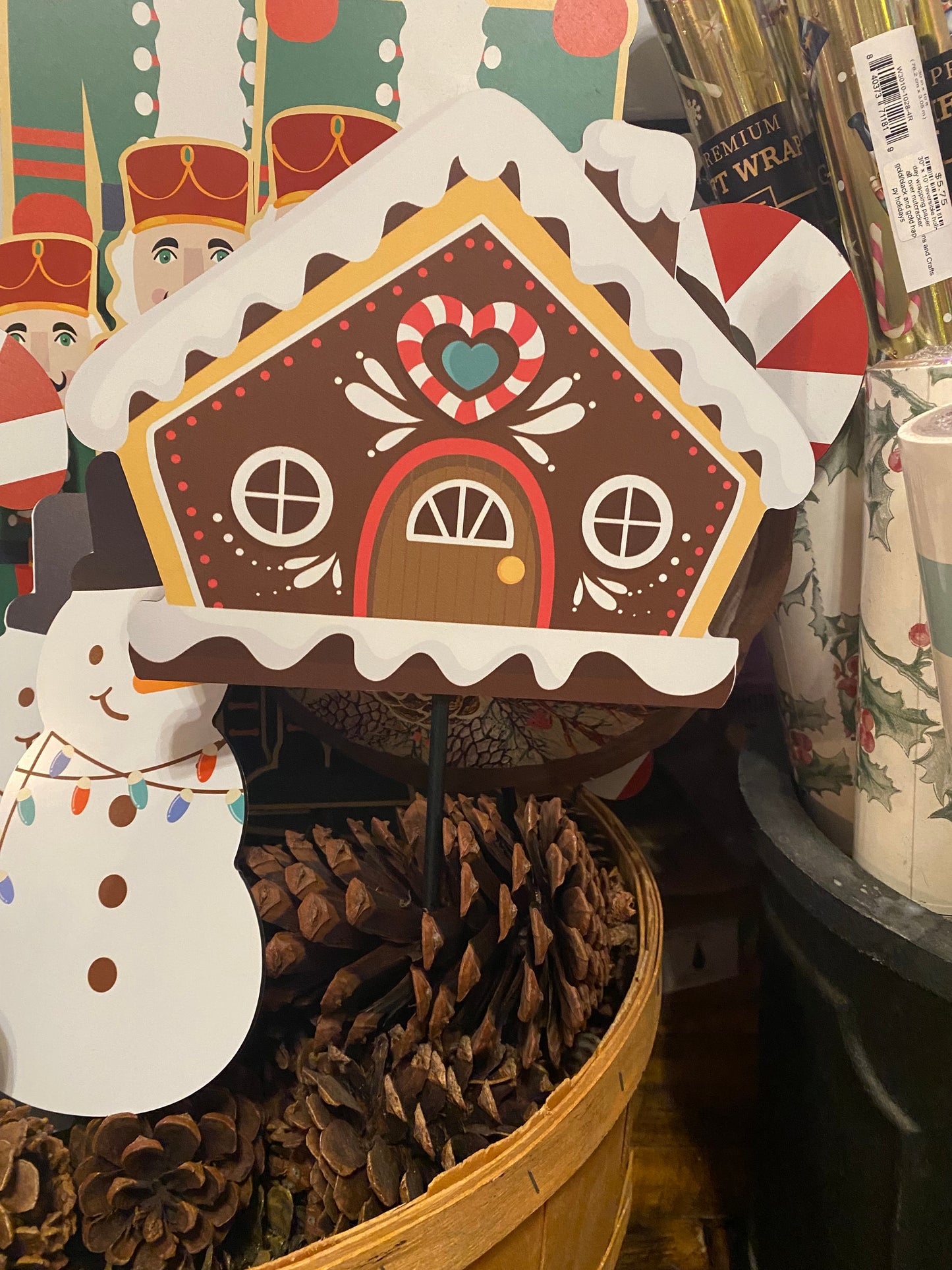 Gingerbread House Outdoor Metal Art Yard Stake