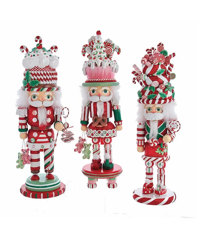 18" Hollywood Nutcrackers™ Candy and Cake Hat Nutcracker, 3 Assorted