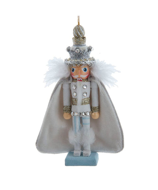 6" Hollywood Nutcrackers™ White and Silver King With Swarovski® Elements Nutcracker Ornament