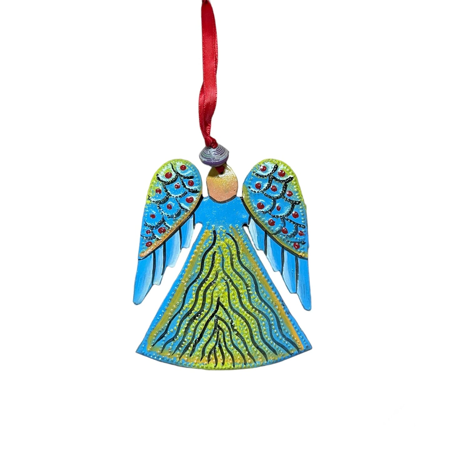 Painted Angel Ornament-Blue