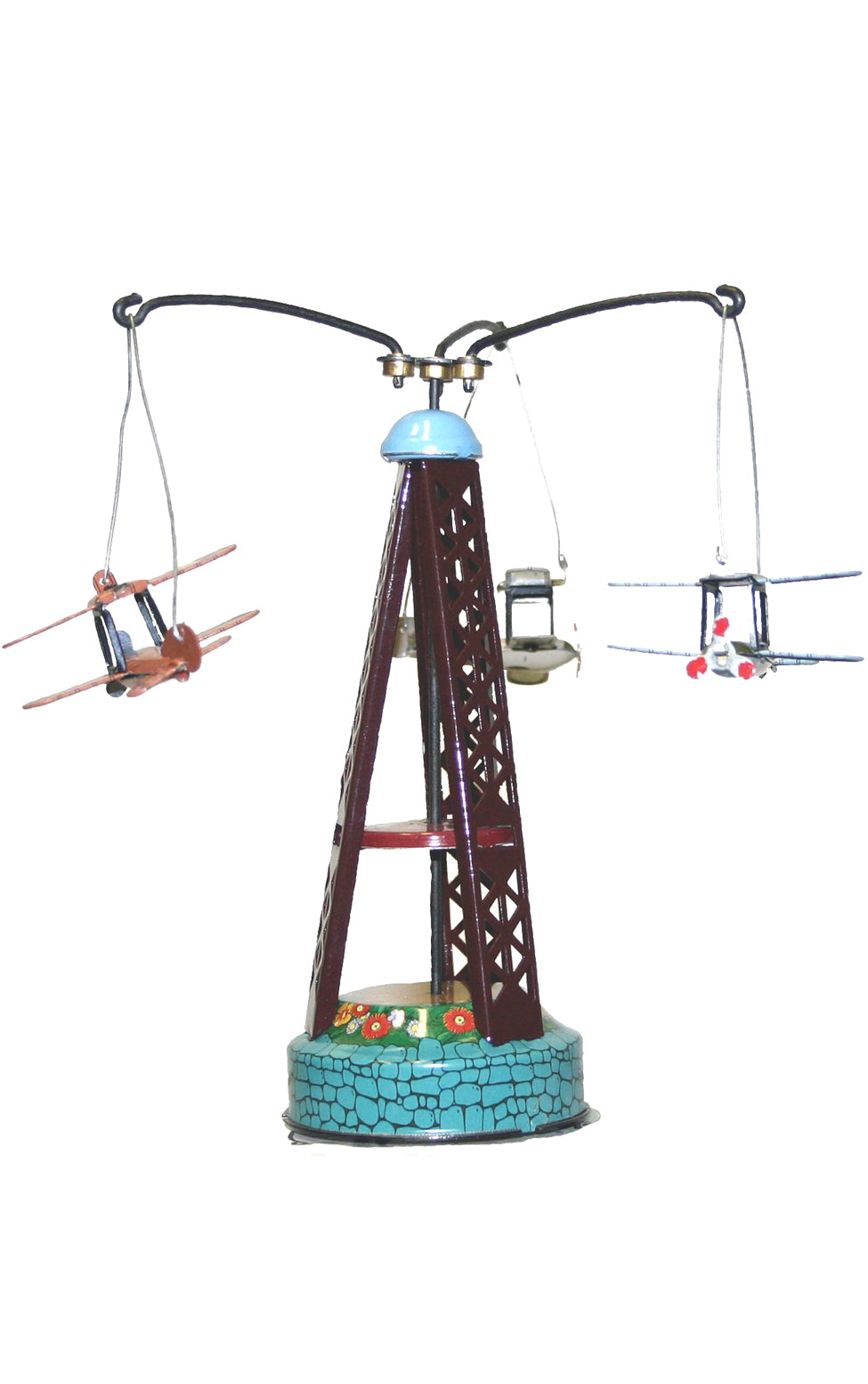 Tin Biplane carousel - collectible tin toy