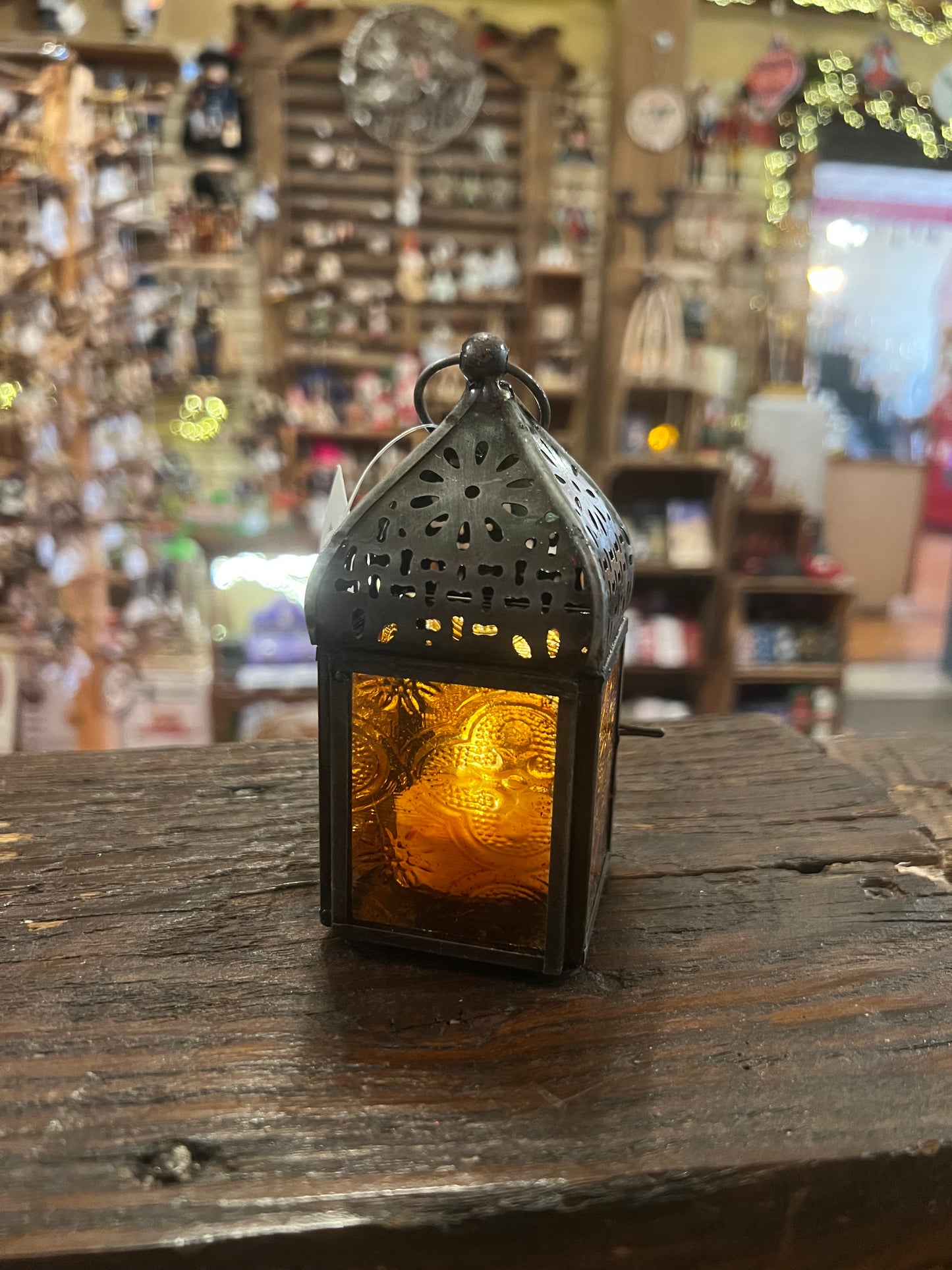 Orange Tea Light Lantern