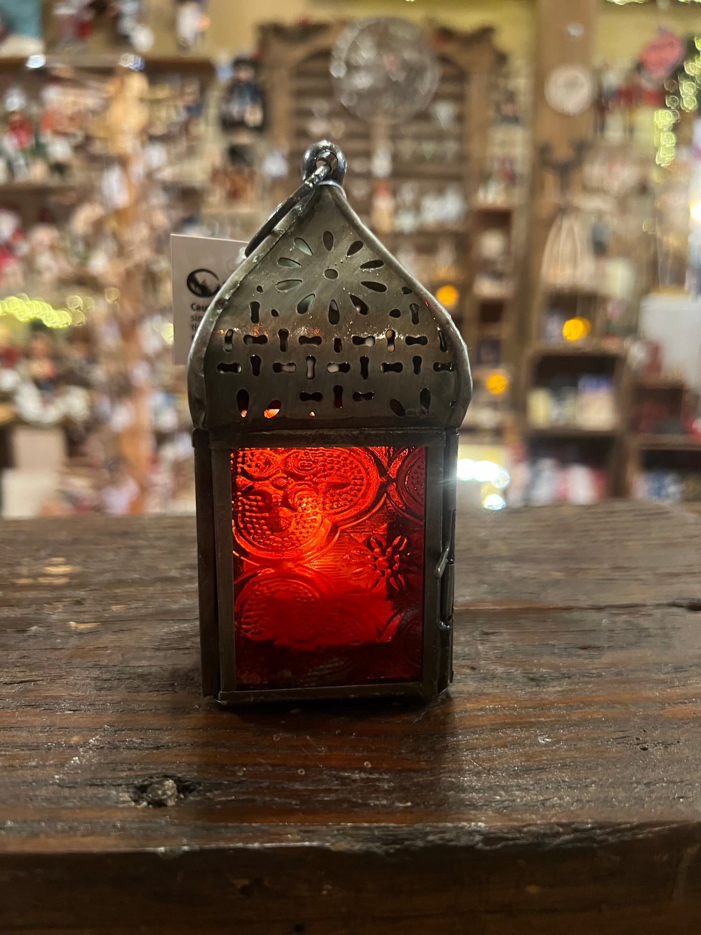 Red Tea Light Lantern