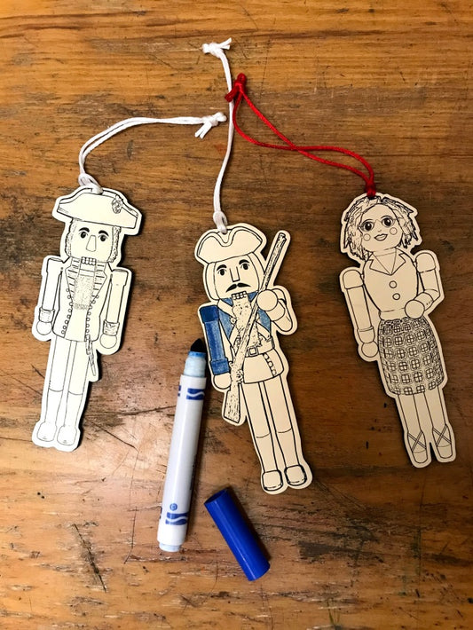 Colorable Nutcracker Replica Ornaments