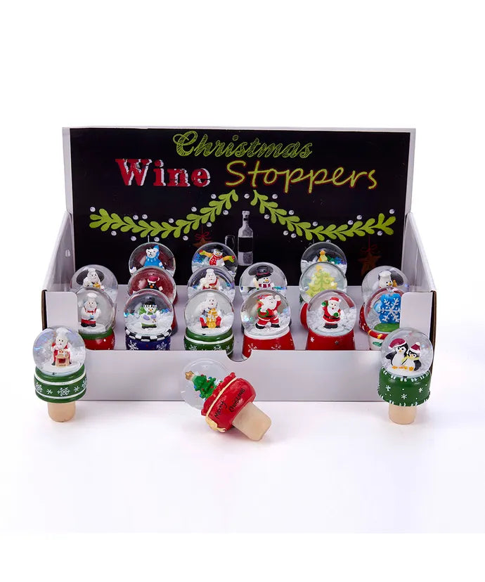 Christmas Water Globe Wine Stoppers