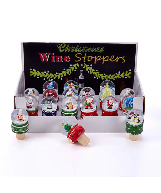 Christmas Water Globe Wine Stoppers