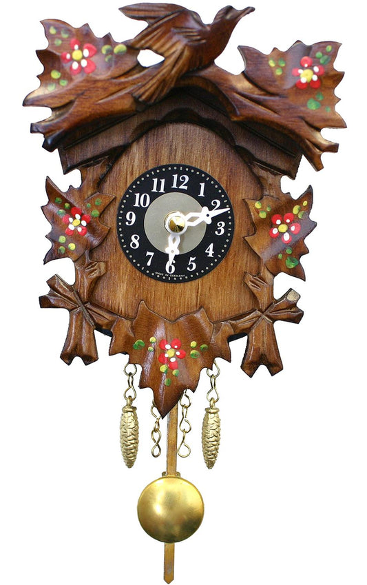 Cuckoo Clock with painted red flowers