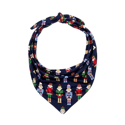 Nutcracker March Dog Bandana Navy/Multi, Large/XLarge