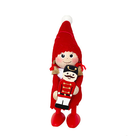 Girl Gnome Holding a Nutcracker - Standing