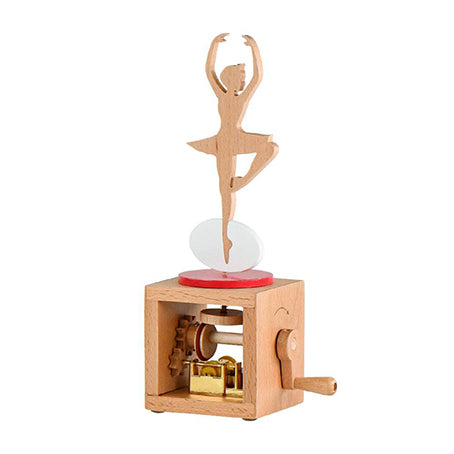 Ballerina Design Wooden Hand Cranked Music Box