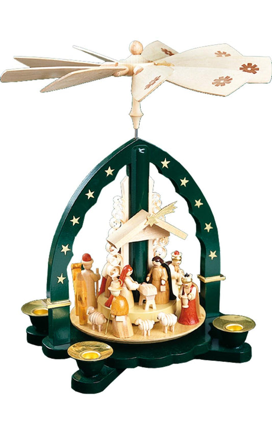 Richard Glaesser Pyramid - Starry Nativity - 11"H x 9"W x 9"D