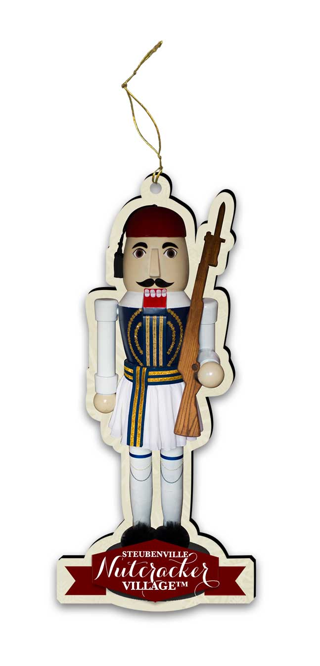 Dmitri the Evzone (Greek Soldier) Nutcracker Replica Ornament