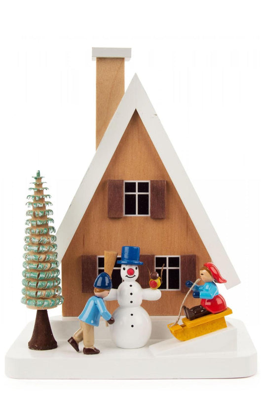 Richard Glaesser Incense Burner - Smokehouse With Snowman -