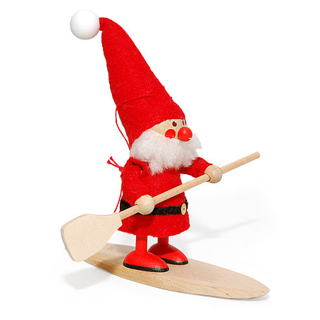 Santa On Paddleboard Gnome