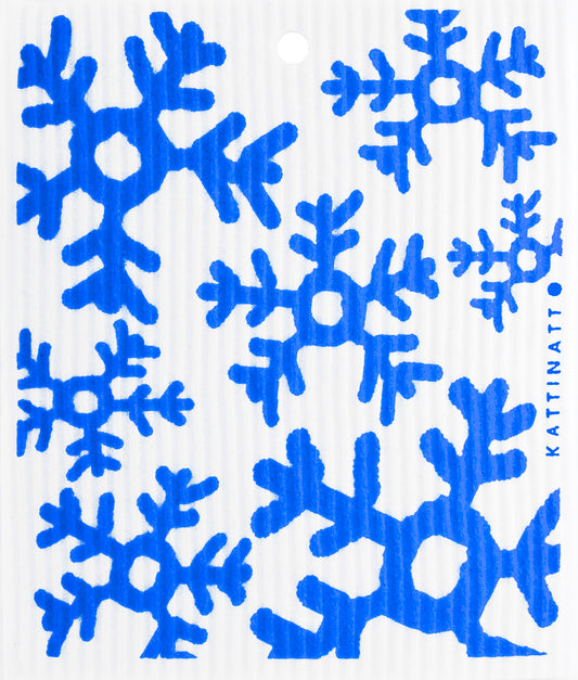 Swedish Wash Towel, Snowflakes, Blue