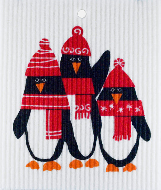 Swedish Wash Towel, Winter Penguins