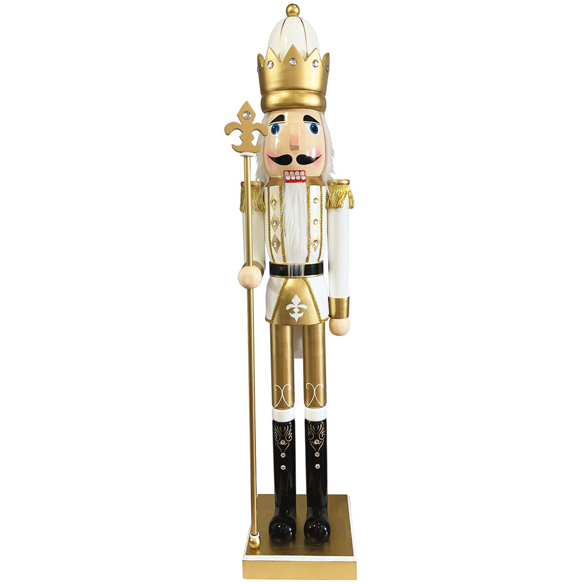 60″ White and Gold King Nutcracker