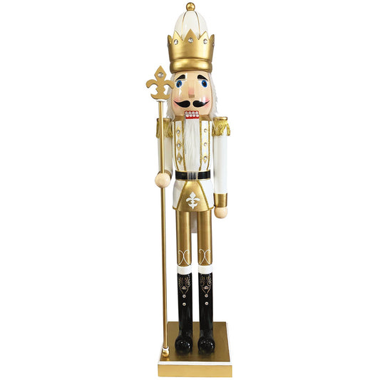 60″ White and Gold King Nutcracker