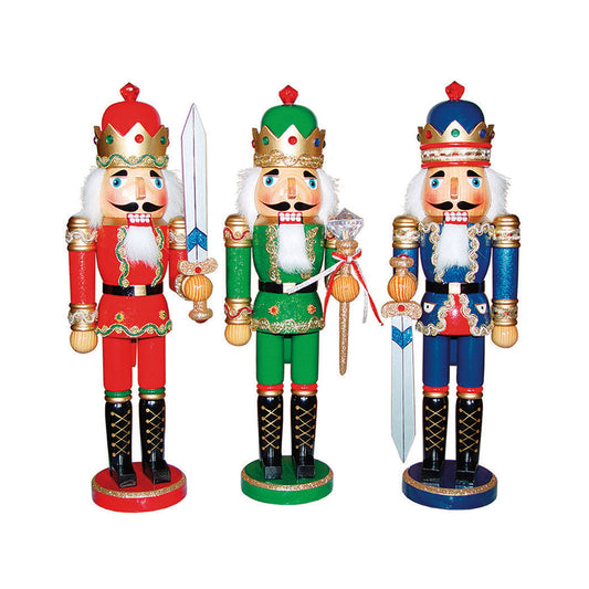 15″ Bejeweled Kings Nutcrackers, 3 Assorted