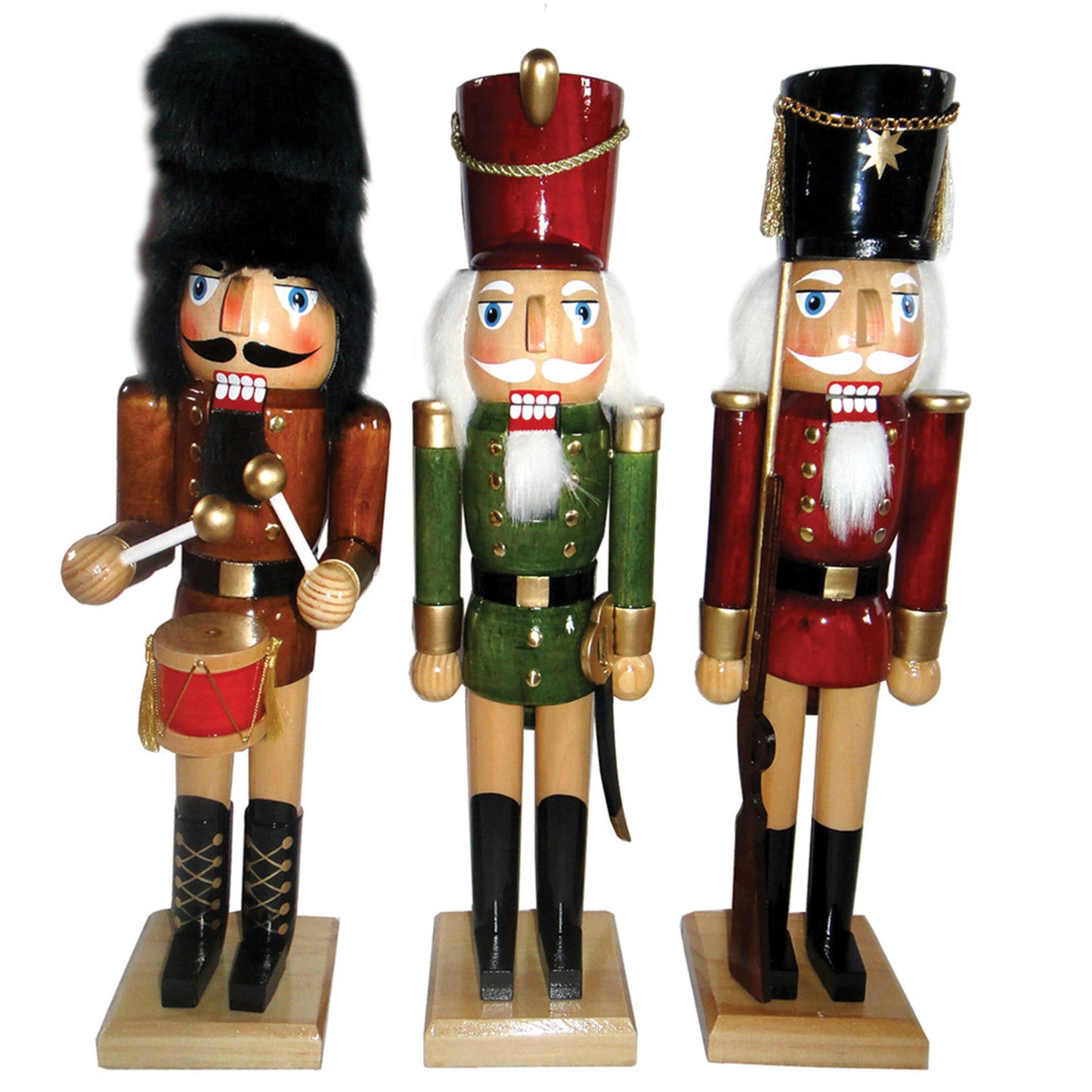 14″ Natural Wood Nutcrackers, 3 Assorted