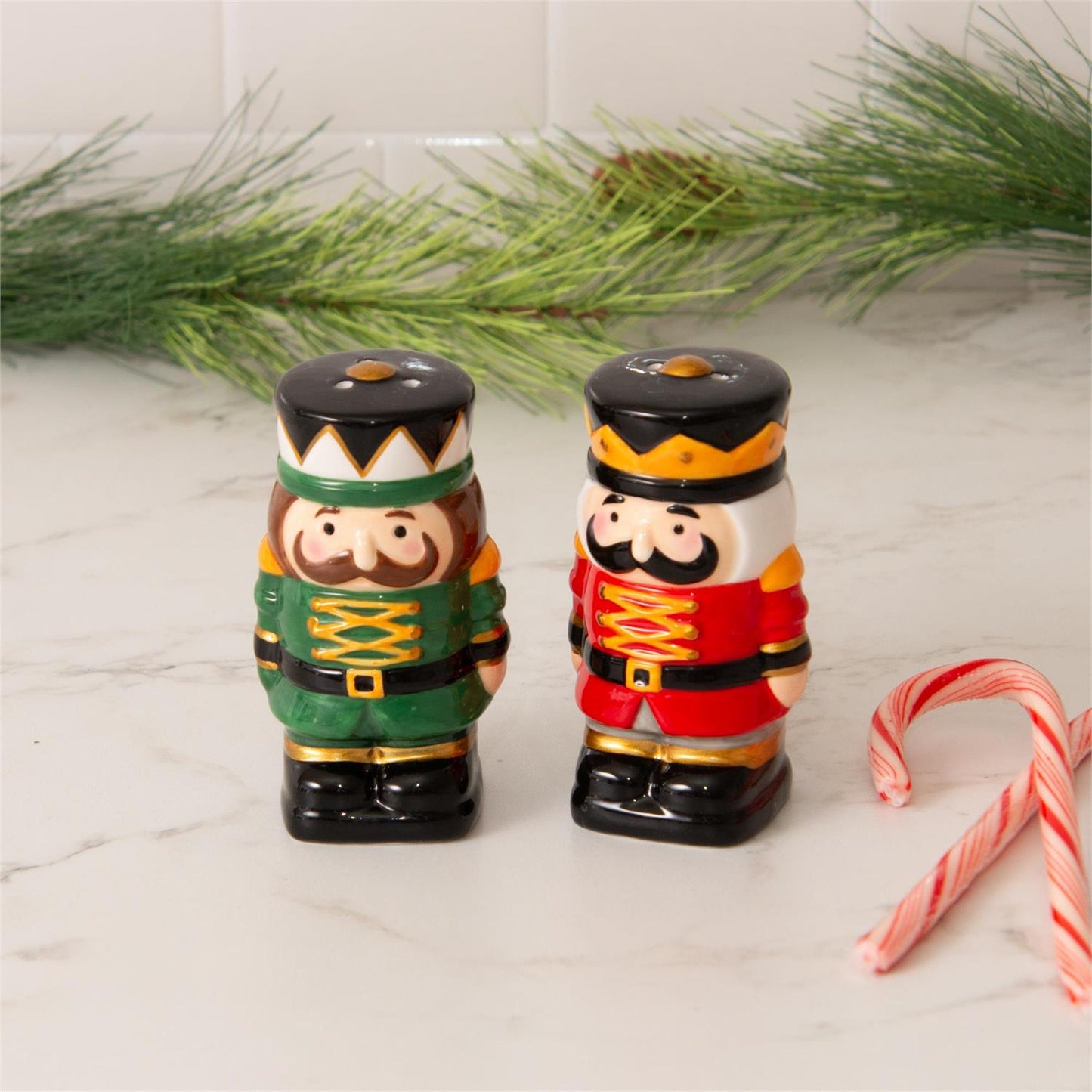 Red & Green Nutcracker Salt and Pepper Shakers