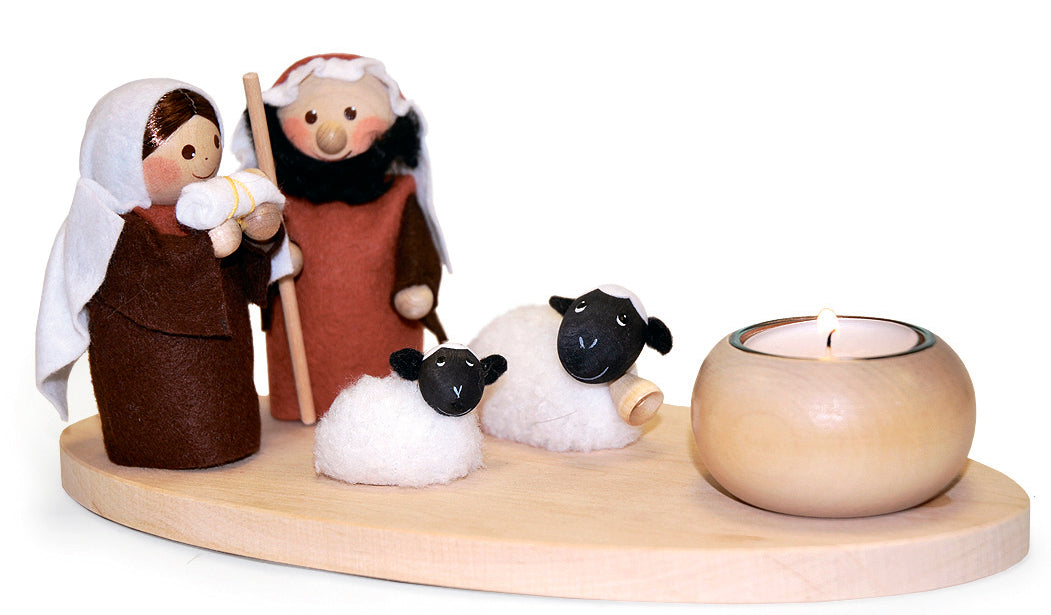 Nativity Set with Candle