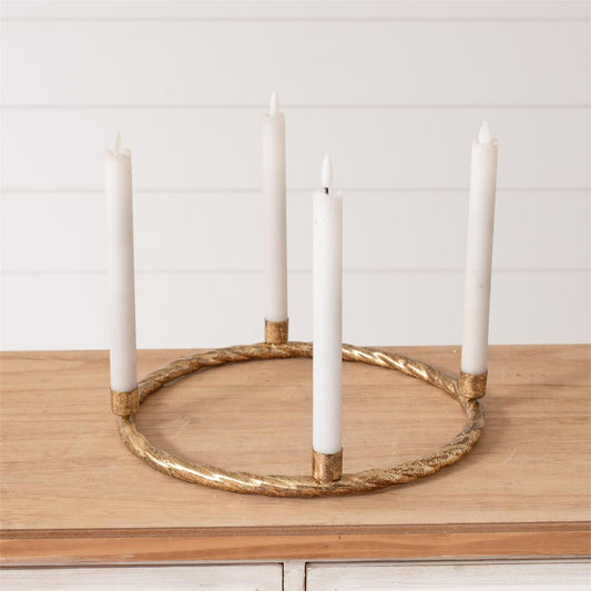 Gold Wreath Candelabra/Advent Wreath