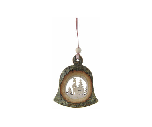 Wooden Bell Ornament - Church
