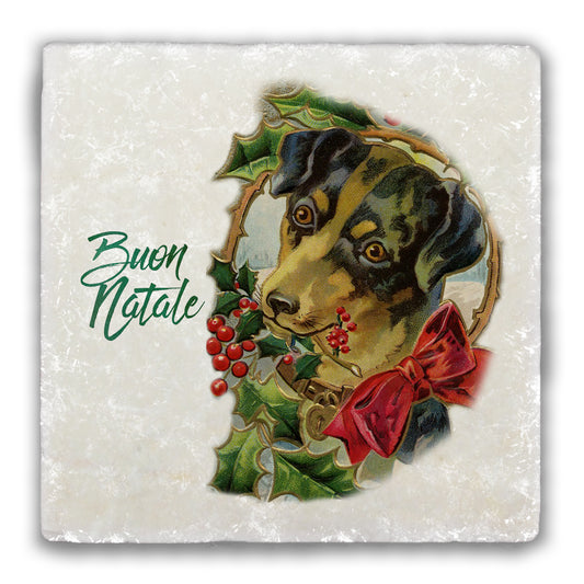 Buon Natale Tumbled Stone Coaster