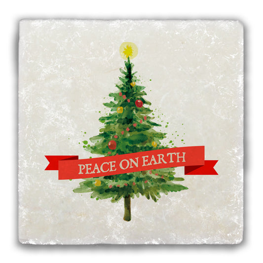 Peace on Earth Tumbled Stone Coaster